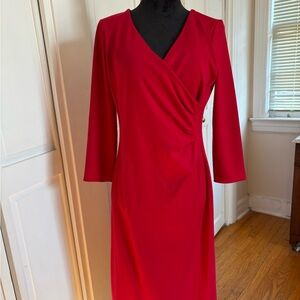 Lands' End Vibrant Red Long Sleeve Dress